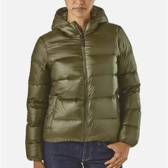 PATAGONIA Raven Rocks Hoody Puffer Jacket Forest Green 700 Fill Women's S - Picture 11 of 11